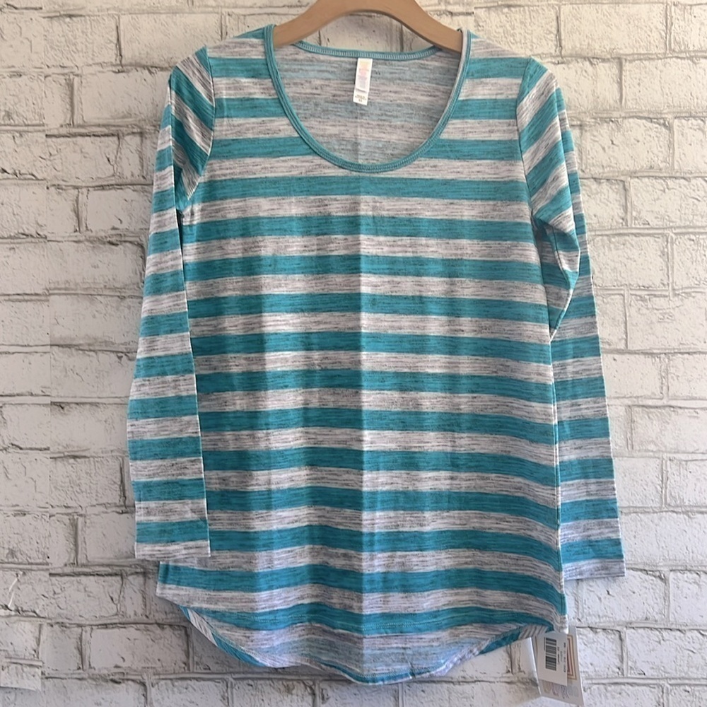 NWT Striped Long Sleeve Tee LuLaRoe Lynnae Size XS